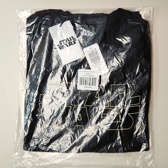 ❤️NWT VINTAGE TORRID SWEATER STAR WARS LOGO LUKE LEIA SHORT SLEEVES EMBROIDERED - Picture 6 of 16